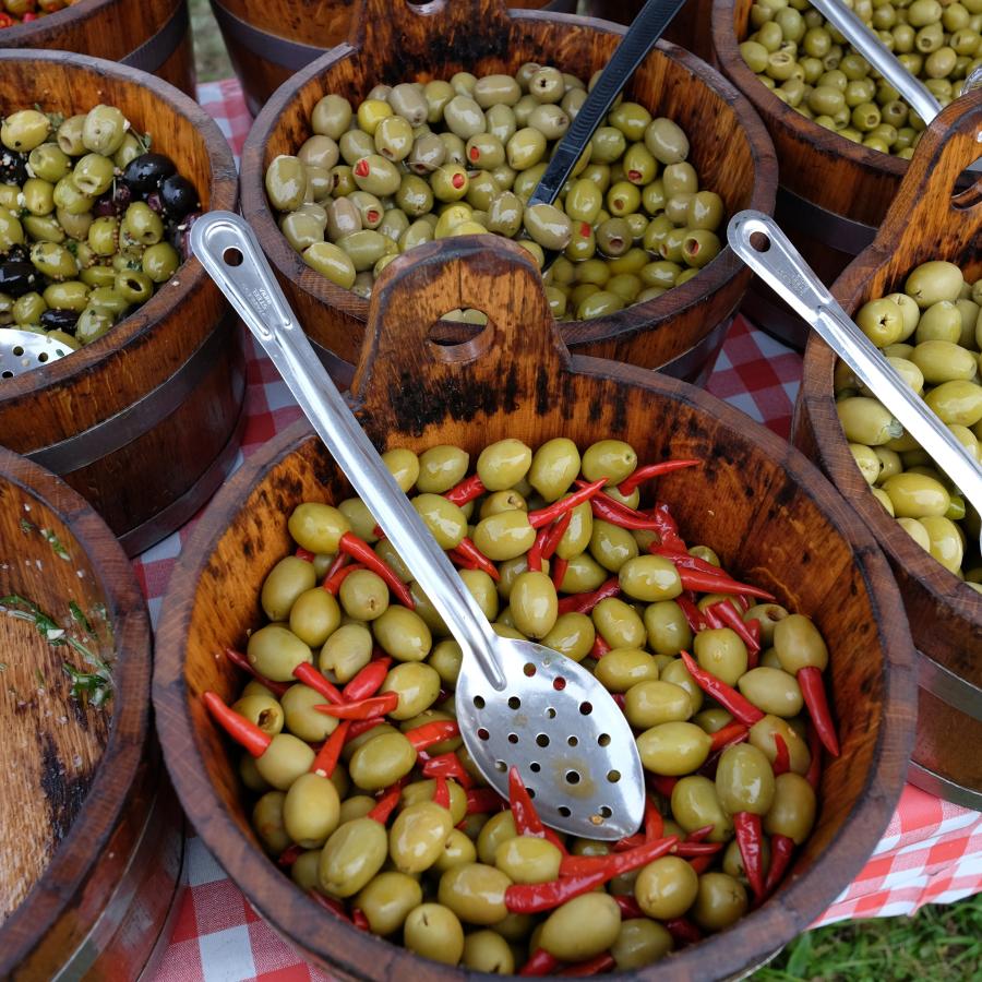 Barrels of olives
